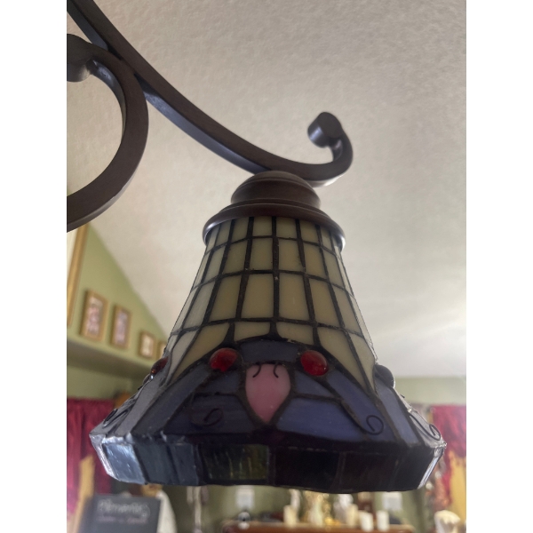 Authentic Tiffany Stained Glass Light Fixture