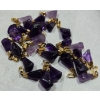 Image 3 : Polished Amethyst Gemstone Pendants With Gold Plated Clasps