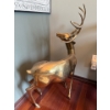 Image 4 : Large Decorative Solid Brass Deer - 3 Feet Tall, 2 Feet Wide 