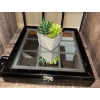 Image 5 : Grey Book Shelf w/ Multiple Home Decor Items- Tic Tac Toes, Candle Burner, Books, & More