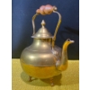 Image 2 : Large Antique Brass Kettle with Wooden Handle