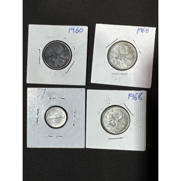 1960's Canadian Quarters and Dime