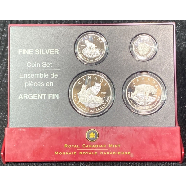Canada 2005 Lynx Fine Silver Fractional Coin Set 