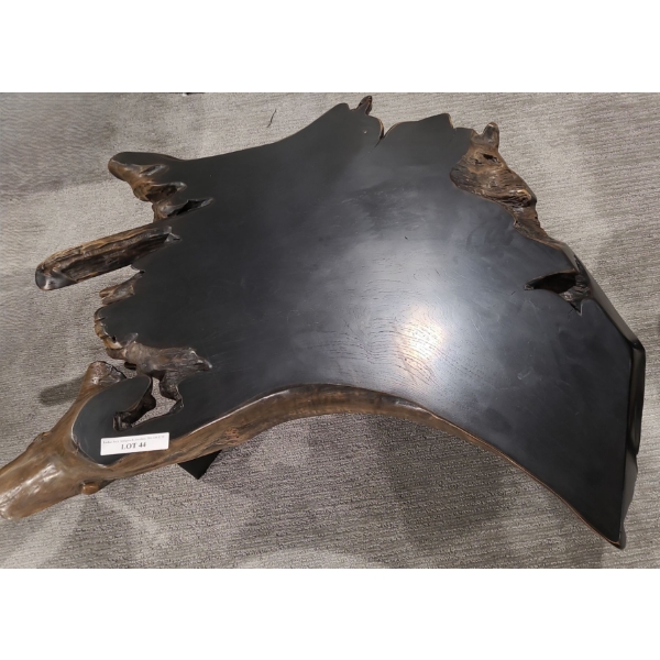 High-End Natural Wood w/ Metal Base Coffee Table from Park Furniture 44 w, 15 h, 39 d  