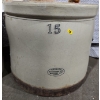 Image 4 : 15 Gallon Medalta Crock (Cracked) + 4 Gallon Lidded Medalta Crock (Chipped)