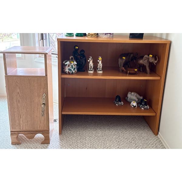 Small Shelf w/ Small Side Table; Contents NOT Included  (Larger Shelf is 33W, 17D, 32T) 