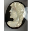 Image 3 : Lightning Ridge Opal & Onyx Cameo 12.1 ct Hand Carved Oval Cameo