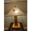 Image 2 : Alberta Table Lamp 28T Oak w/ Walnut Trim Silver Mica Shade w/ Leaves
