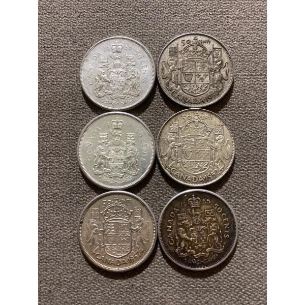 Canadian 50-cent Pieces 11.66 g Silver (.800)