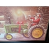 Image 2 : Framed Santa Print With Him Riding A John Deer Tractor L40 H31