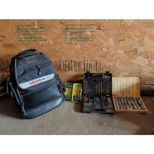 Lenox Tool Tote Napsak w/ Assorted Drill Accessories 