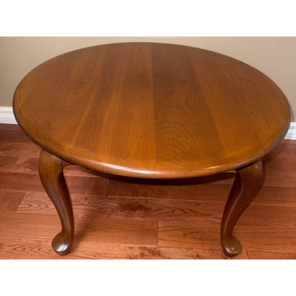 Vintage Gibbard Cherry Wood Round Coffee Table (42"diameter 18"tall)