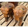 Image 1 : Set of 2 Wood Carved Elephants - 14W, 22D, 22T Each
