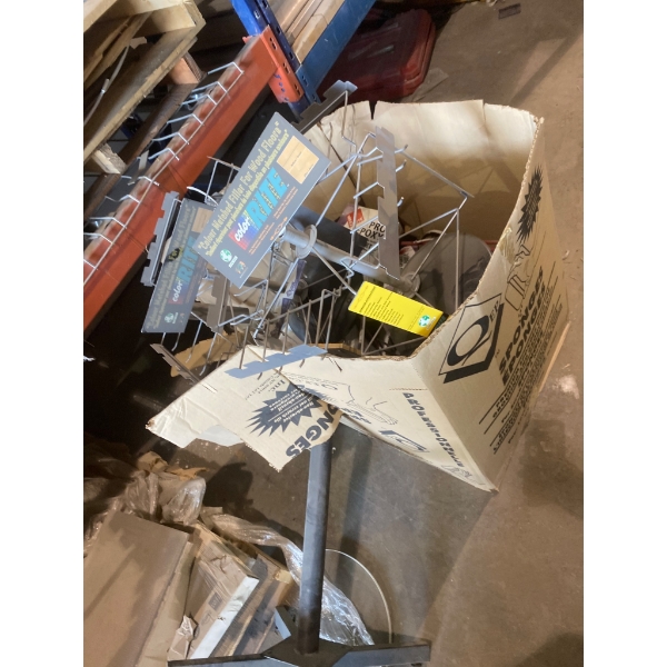 Metal Rotating Display Stand Lot with Base and Assorted Accessories