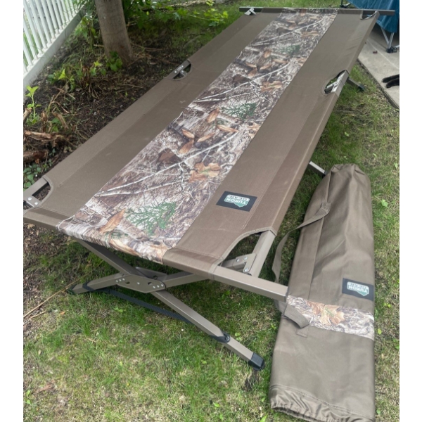 Outdoor Survivalist Folding Cot w/ Underneath Stash Compartment & Single Strapped Shoulder Bag