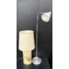 Image 1 : Pair of Lamps - Floral One is Chipped (33T), Metal One is 48T 