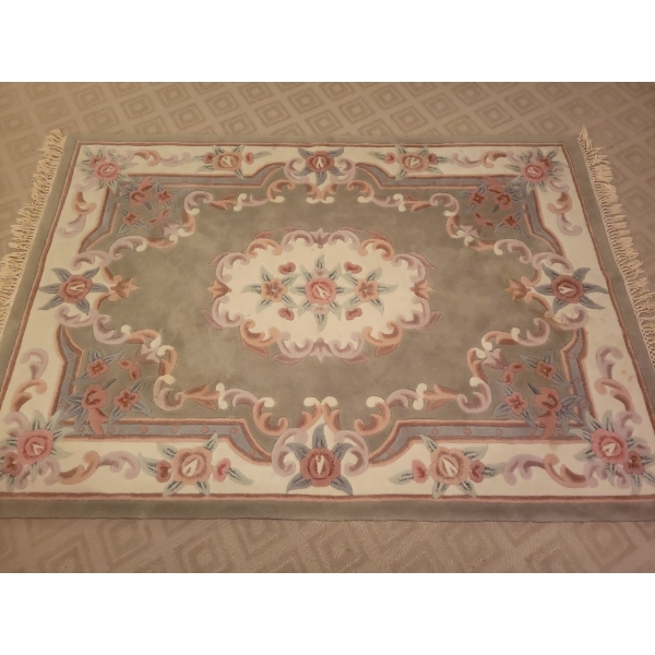 Vintage High Pile Royal Aubusson Wool Blend Area Rug 4.5x6.5 