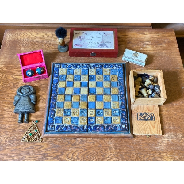 Ceramic Chess Set, Baoding Balls, and Decorative Items