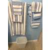Image 2 : Blue Bath Bundle w/ Floral Art Piece 26x22 - Assorted Sized Towels Ambre Shower Curtain & more