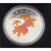 Image 2 : 2007 Silver Maple Leaf Coloured $5 Coin- Sugar Maple in Orange 99.9% Silver 31.39 Grams