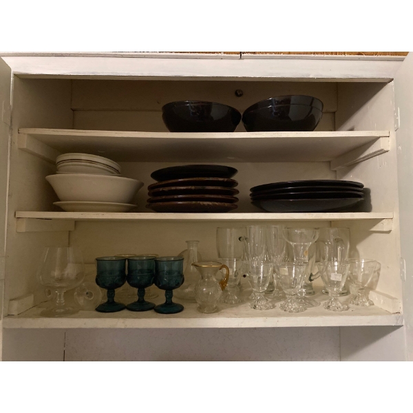 Collection of Plates, Bows, and Glasses