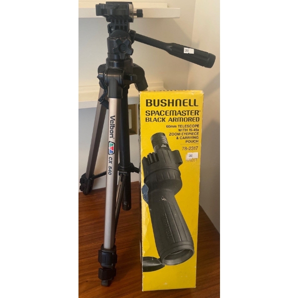 Bushnell Spacemaster Black Armoured Telescope w/ Tripod