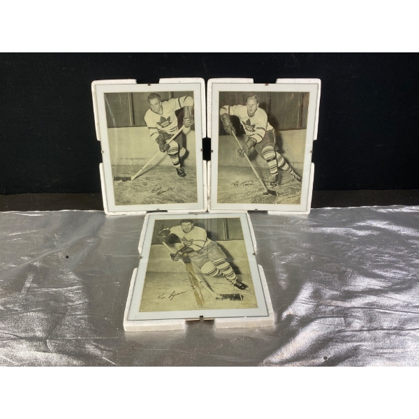 Three Signed Toronto Maple Leafs Hockey Player Photographs