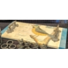 Image 10 : Metal Fruit Tower, Breakfast Tray, and Cast Iron Napkin Rings Set