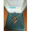 Image 1 : Yellow/Rose Gold 10K Stamped Heart Pendant & Chain, Purple/Blue Stone, Weighs 2.37g 