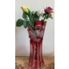 Image 3 : Cranberry Decorative Glassware w/ Fine Bone China Flowers 8T