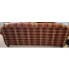 Image 5 : Oversized Plaid Love Seat Sofa 2 Seater w/ Floral Throw Pillows 81x40x32