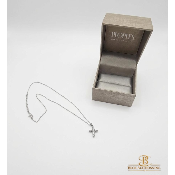 Sterling Silver 925 Diamond Cross Necklace 2.40g