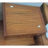 Image 7 : Gorgeous Queen Teak Floor Bed Frame with Side Tables and Like- New Mattress