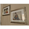 Image 2 :  Two beautiful cross stitched Asian themed silk pictures with collectors plate