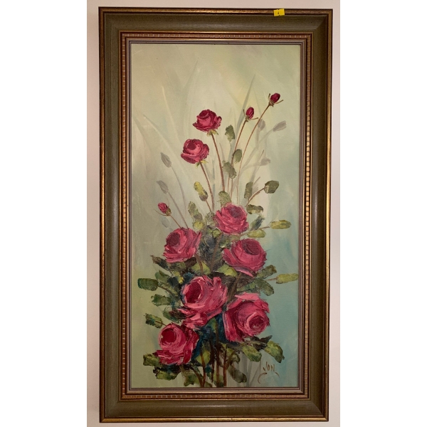 Floral Art Artist Lyon Oil on Board
