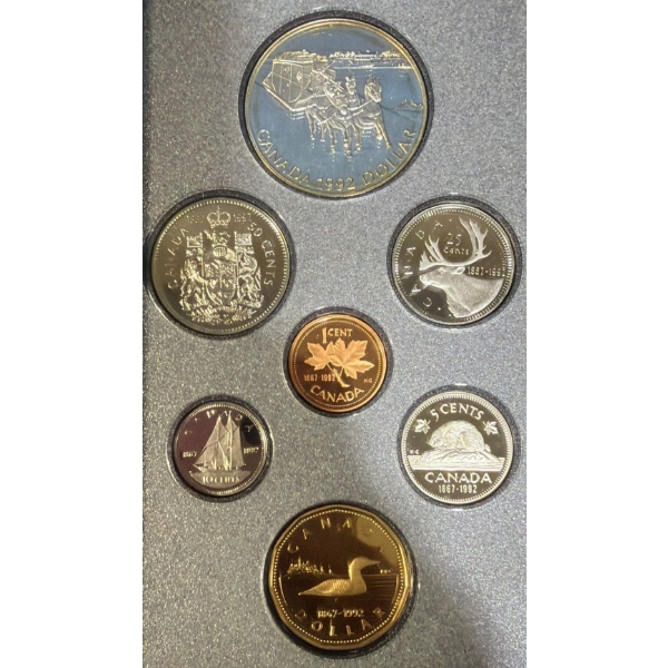 1992 Canadian Specimen Set With 92.5% Silver Dollar 23.33 Grams