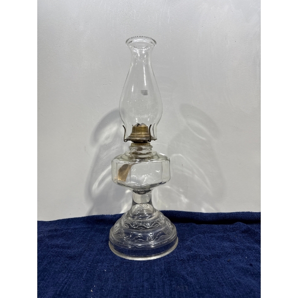 Glass Hurricane Lamp 18.5H