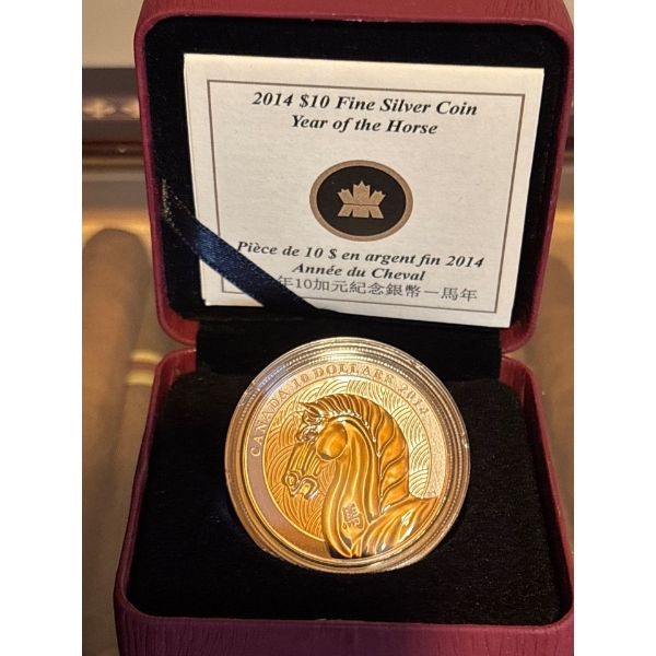 2014 $10 Year of the Horse - Pure Silver Coin
