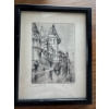 Image 3 : Art Deco Frame w/ Antique Etchings - The Temple & A Building In London