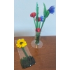 Image 2 : Assorted Crystal Candle Holders & Colored Floral Glass Collectibles