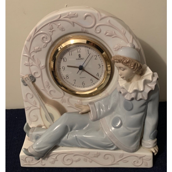 LLADRO Porcelain Musician w/ Clock (Clock Detached, can be Glued Back on)  - 8W, 9T