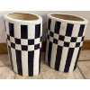 Image 2 : Identical Black & White Checkered Vases 16T