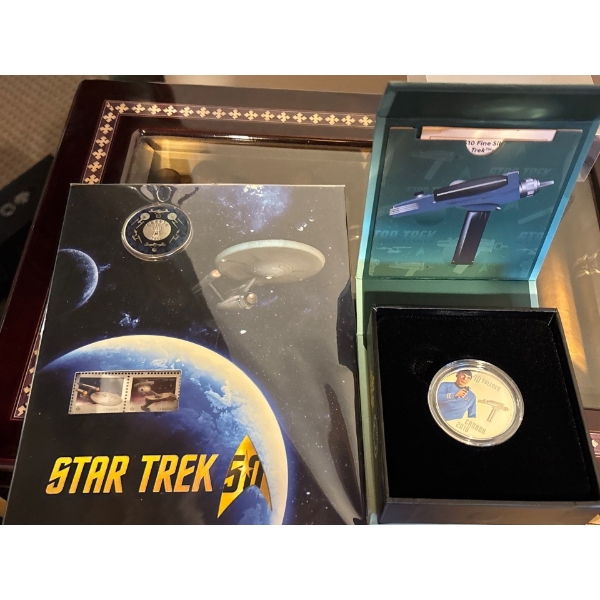 2016 $10 Star Trek™ Crew: Spock - Pure Silver Coloured Coin with Stam & Token set 
