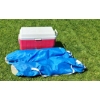 Image 1 : Coleman Cooler 24 W, 12 D, 7 T and Two Folding Striped Chairs 31 W, 21 D, 34 T w/ Sunshades