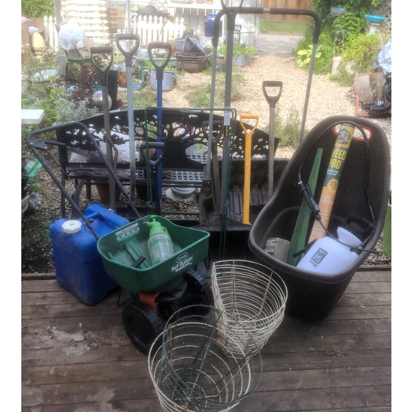 Large Lot Assorted Lawn and Garden Tools and Supplies