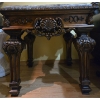 Image 1 : Art Nouveau Inspired Wood & Marble Side Table - 28W, 28D, 28T 