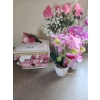 Image 1 : Floral Ceramic Cookie Jar With Artificial Floral Décor
