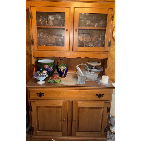 Solid Wood China Hutch/Cabinet w/multiple Drawers Shelves And Cupboards