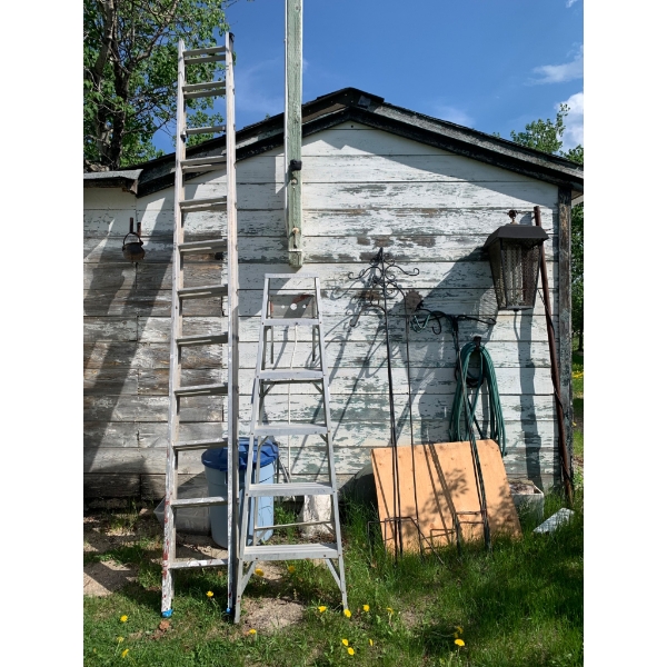 Outdoor Ladders, Garden Tools, and Lighting Fixture