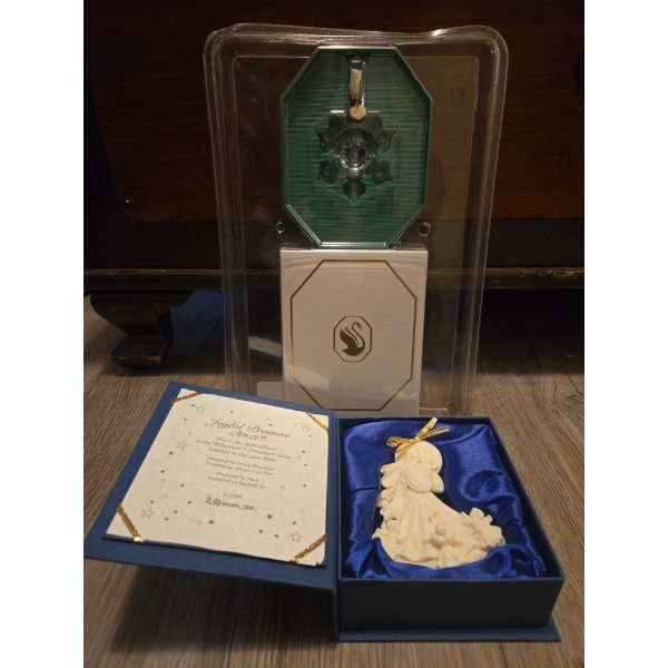Swarovski 2022 (5615387) Ornament, New + 'The Millennium Ornament' Ceramic By: Joyful Promise 